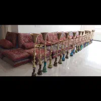 قلیان برنجی و پشتی سنتی