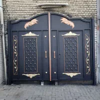 درب کتیبه دار حیاطی باغی پنجره طرح استیل