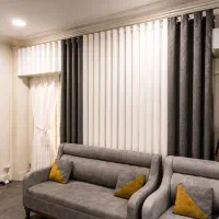 پرده سرای شیک و خاص پانچ مینیمال کلاسیک حریر مخمل