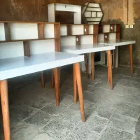 میز تحریر میزتحریر کتابخانه دکور دار پایه مخروطی