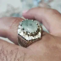 انگشتر نقره جواهر سنگ زمرد سفید
