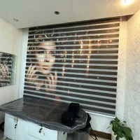 دو عدد پرده زبرا طرح دار درحد نو