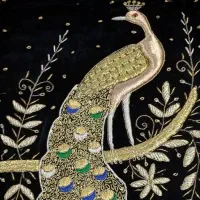تابلو یا رومیزی سرمه دوزی طرح طاووس نفیس - توافقی