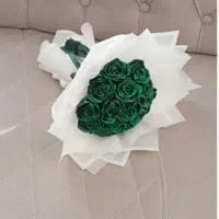 دسته  گل ربانی رنگ سبز پولداری