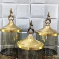 ۳ عددپاسماوری شیشه ای طلایی