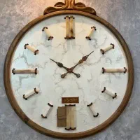 ساعت دیواری چوبی لوکس با اعداد سنگ مرمر مدل رسپینا