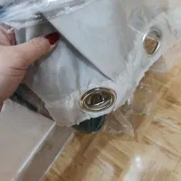 پرده حریر طوسی کاملا نو