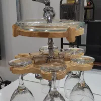 کلمن بار چرخشی جنس شیشه و چوب
