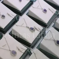 انواع گردنبند های نقره زنانه یاقوت افریقایی اصل