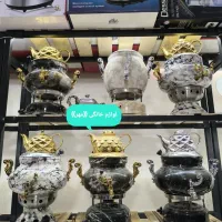 سماورگازی طرح سنگ آیلار با قوری و ارسال
