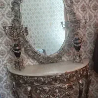 آینه و کنسول شمعدان برنز