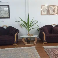 مبل راحتی تمیز سالم بامیز عسلی