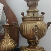 سماور برنجی اصیل و دکوراتیو (ست کامل)