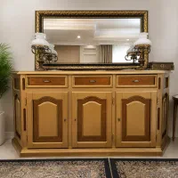 بوفه کلاسیک چوبی با آینه