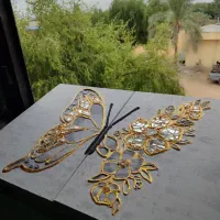 تابلو دکوراتیو پروانه آینه‌ای دست‌ساز دو تکه