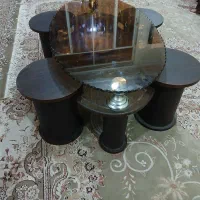 میز وسط جلو مبلی همراه با ۴ عدد عسلی ست