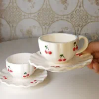 ست فانتزی فنجان نعلبکی سایز بزرگ