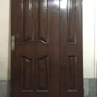 درب چوبی دولنگه راست بازشو ودریچه کولر