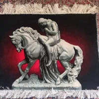 تابلو دستباف چله ابریشم برجسته رج ۵۰ اندازه ۱۰۰/۷۰