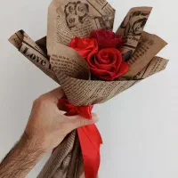 دسته گل روبانی
