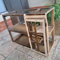 قفس چوبی دو طبقه نو و تمیز