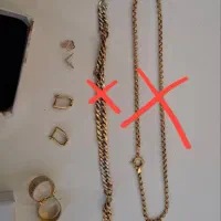 گردنبند با پلاک شمش میلی گلدسه عدد گوشواره طلا