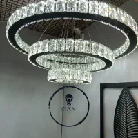 لوستر مدرن نئونی و کریستالی (ریموت‌دار  سه حالته)