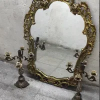 اینه شمعدان برنز قدیمی