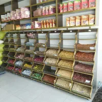 ویترین آجیل و خشکبار  قفسه سوپر عطاری سطل