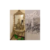 لوستر و اینه شمعدان برنجی