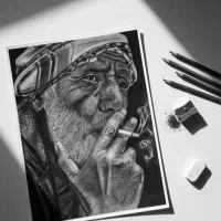 سفارش طراحی چهره سیاه قلم