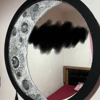 آیینه گرد طرح ماه برجسته