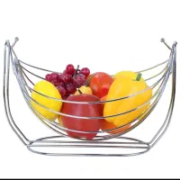 ظرف سبد میوه پذیرایی مدل گهواره ای استیل