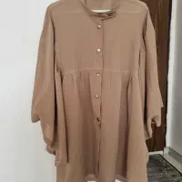 مانتو عبایی رنگ نسکافه ای