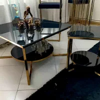 وسایل خانه کامل .میز عسلی صبحانه .پرده