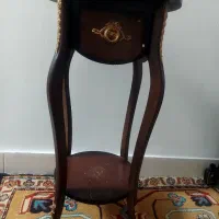 میز تلفن چوبی نقش دار