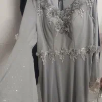 لباس مجلسی سایز بزگ رنگ نقره ای