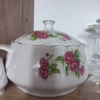 دو عدد سوپ خوری طرح گلسرخی قدیمی