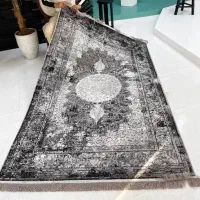 فرش کلاسیک ترنج مشکی طلایی