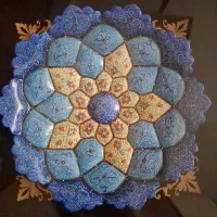 بشقاب صنایع دستی میناکاری سایز قطر ۱۹