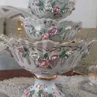 ظروف پذیرایی گل برجسته طلاکوب