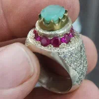انگشتر جواهری زمرد نقره