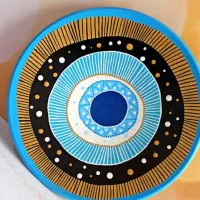 لوازم خانه،دیوارکوب،سفال، رنگ،قلمو