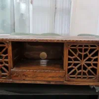 میز تلویزیون چوبی سنتی با گره‌چینی