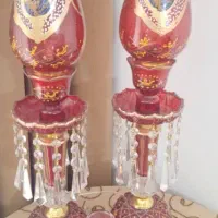 شمعدون قاجاری با شش عدد لیوان در حد نو