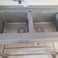 سینک ظرفشویی تمام استیل  دو لگنهدست ساز گود دار