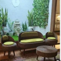 میز صندلی حصیری