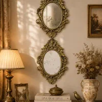 اینه دیوار کوب آنتیک قدیمی صدساله برنج