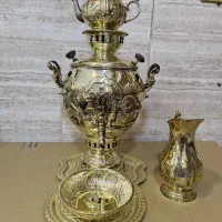 سماور زغالی قلم ۸لیتری برنزی