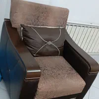 تک نفره دسته چوب بغل چرم